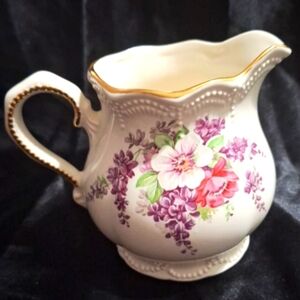 Beautiful Vintage Hal-Mar Signed Pitcher~Intricate Designs~Creamer~Floral Vase